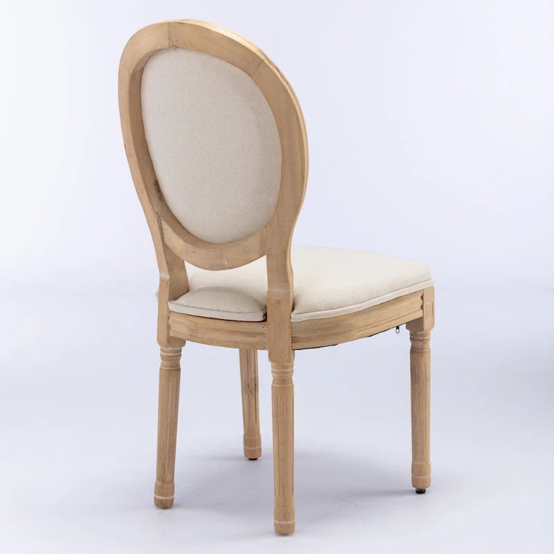 Set of 2 French Oval Back Dining Chairs - Elegant Retro Design with Solid Wood Frame 22