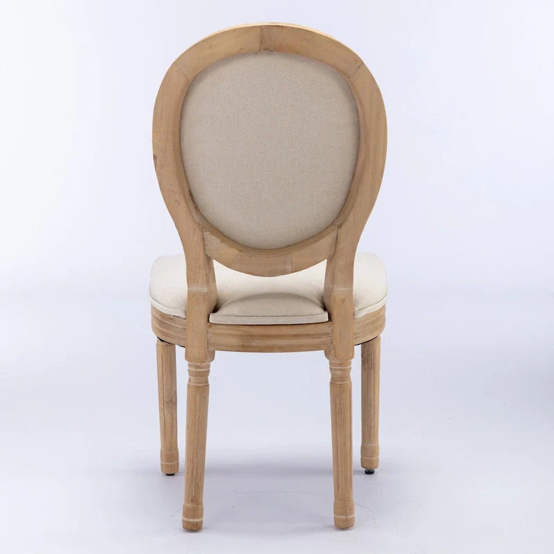 Set of 2 French Oval Back Dining Chairs - Elegant Retro Design with Solid Wood Frame 23