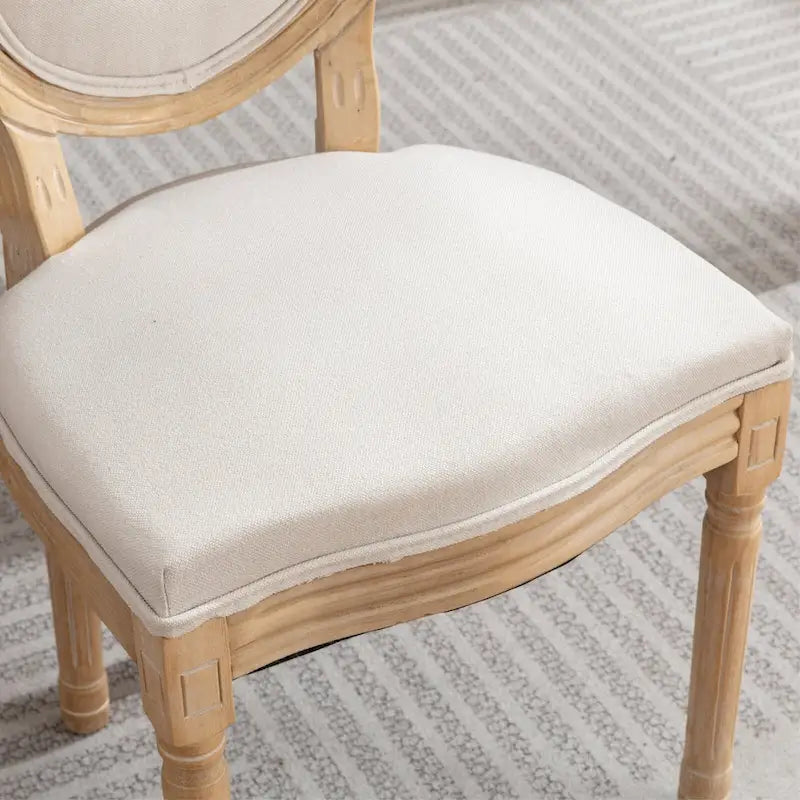Set of 2 French Oval Back Dining Chairs - Elegant Retro Design with Solid Wood Frame 25