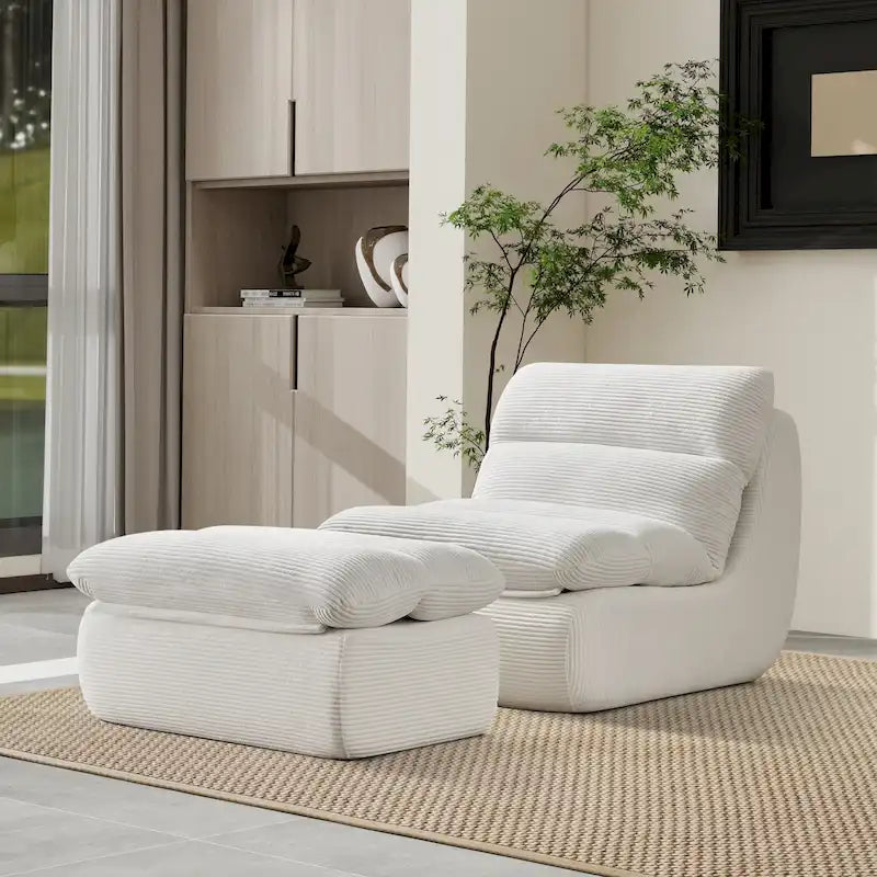 34-Inch Modern Upholstered Sofa with Ottoman - Perfect for Small Spaces 24