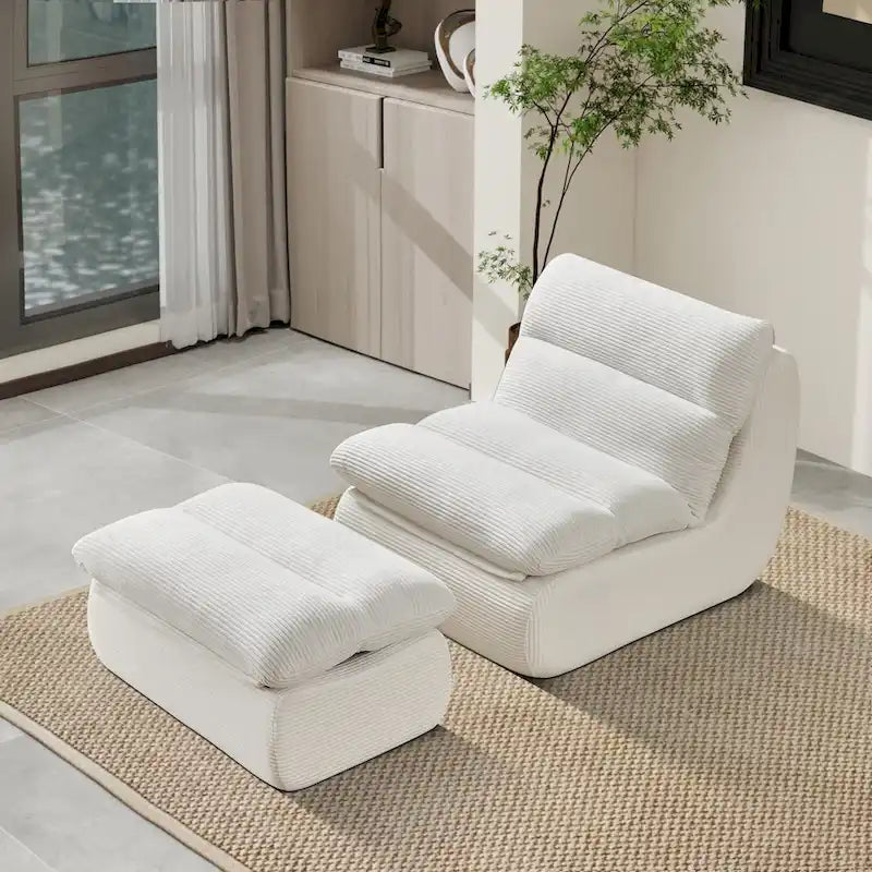 34-Inch Modern Upholstered Sofa with Ottoman - Perfect for Small Spaces 3