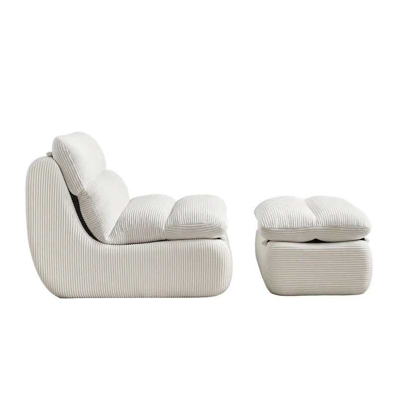 34-Inch Modern Upholstered Sofa with Ottoman - Perfect for Small Spaces 5