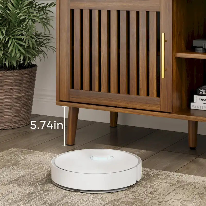 63-Inch Medieval Modern TV Stand with Adjustable Storage Rack and 2 Grille Door Cabinets 6