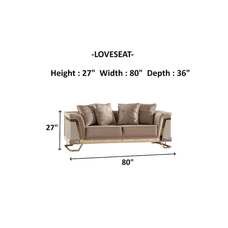 Renillo Velvet Upholstered Loveseat 6