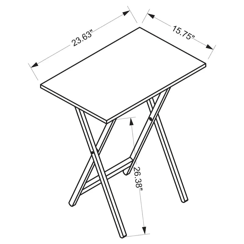 26.25-Inch Hazelnut Brown 5-Piece Folding Tray Table Set with Stand 4