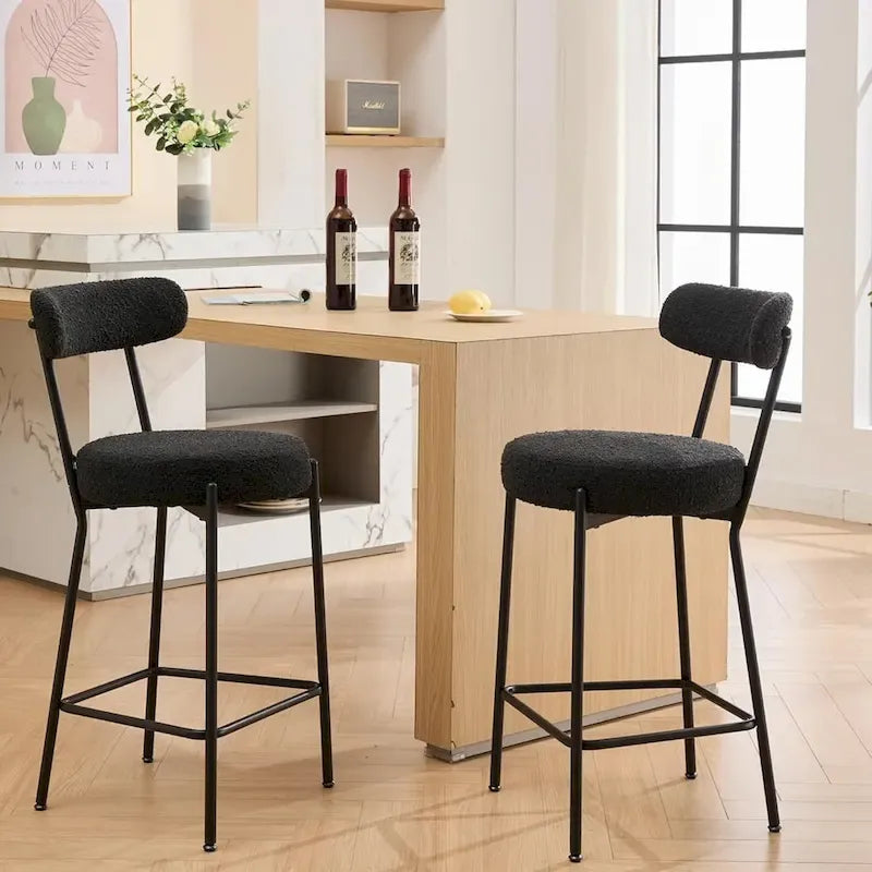 Set of 2 Upholstered 30-Inch Bar Stools 1