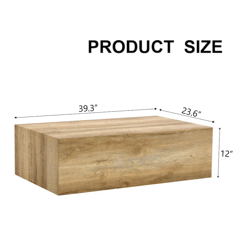 Contemporary Rectangular Coffee Table with Sturdy Base and Imitation Marble Finish for Living Room 7