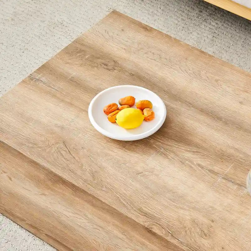 Contemporary Rectangular Coffee Table with Sturdy Base and Imitation Marble Finish for Living Room 14
