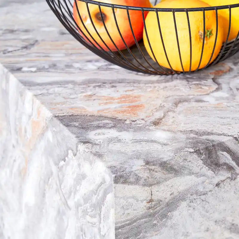 Contemporary Rectangular Coffee Table with Sturdy Base and Imitation Marble Finish for Living Room 22