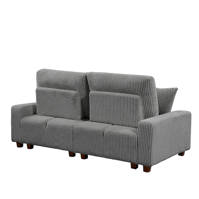 74-Inch Upholstered Chaise Lounge Loveseat with Adjustable Backrest 8