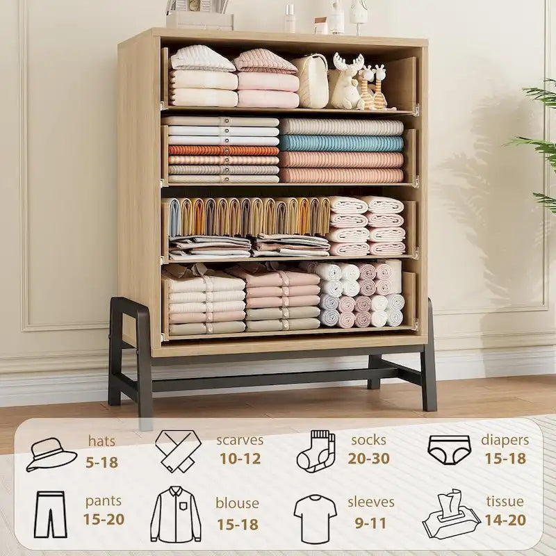 Freestanding 4-Drawer Dresser with Storage - 38.6" Tall 3