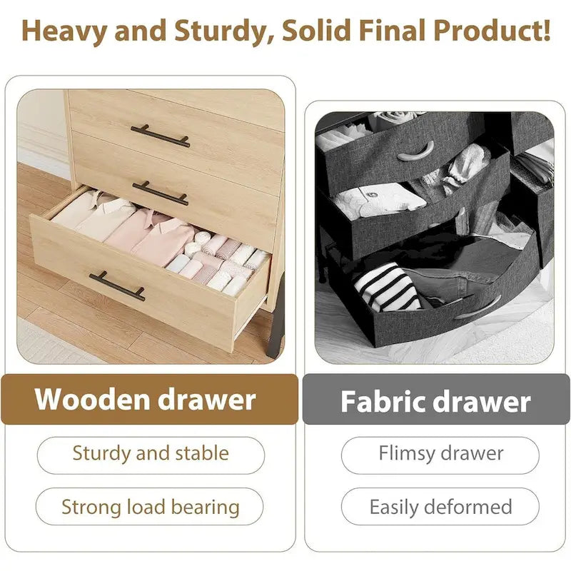 Freestanding 4-Drawer Dresser with Storage - 38.6" Tall 4