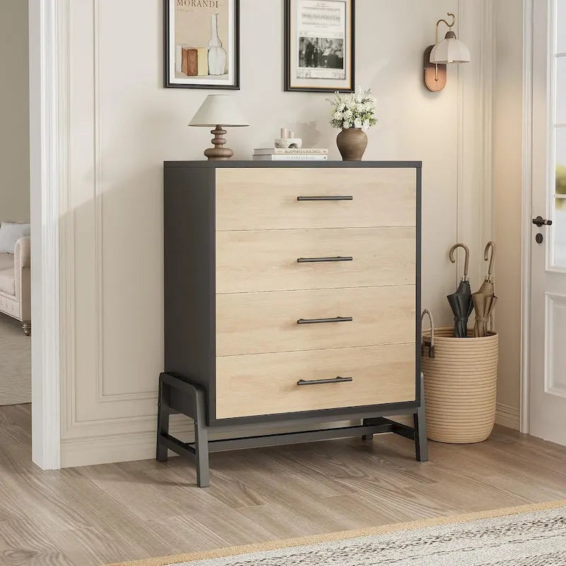 Freestanding 4-Drawer Dresser with Storage - 38.6" Tall 7