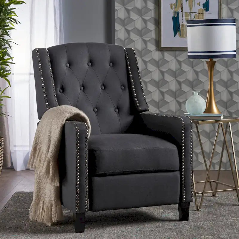 Roomfitters Classic Fabric Push-Back Recliner Chair - Elegant Seating for Living Room and Bedroom 1