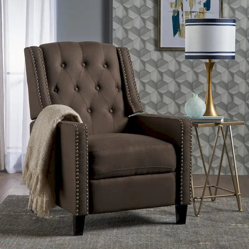 Roomfitters Classic Fabric Push-Back Recliner Chair - Elegant Seating for Living Room and Bedroom 2
