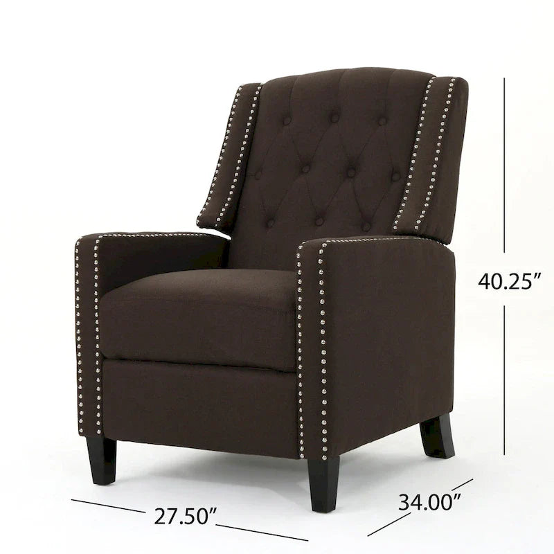 Roomfitters Classic Fabric Push-Back Recliner Chair - Elegant Seating for Living Room and Bedroom 8
