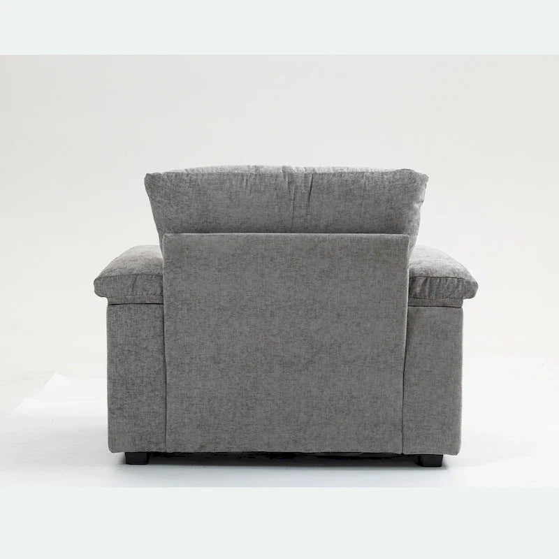 Chenille Oversized Chair Set with Ottoman and USB Charging Port 20