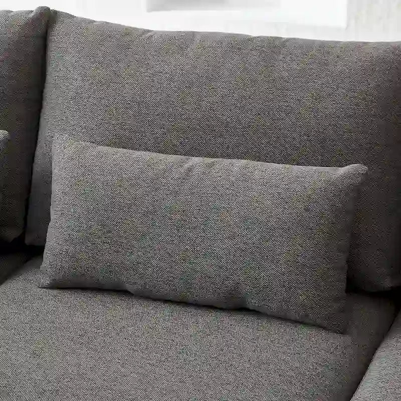 100.2 Linen L-Shaped Sectional Sofa Set with Ottoman and Lumbar Pillows 12