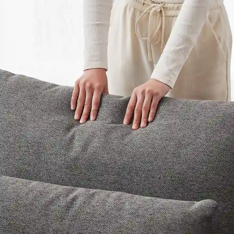 100.2 Linen L-Shaped Sectional Sofa Set with Ottoman and Lumbar Pillows 13