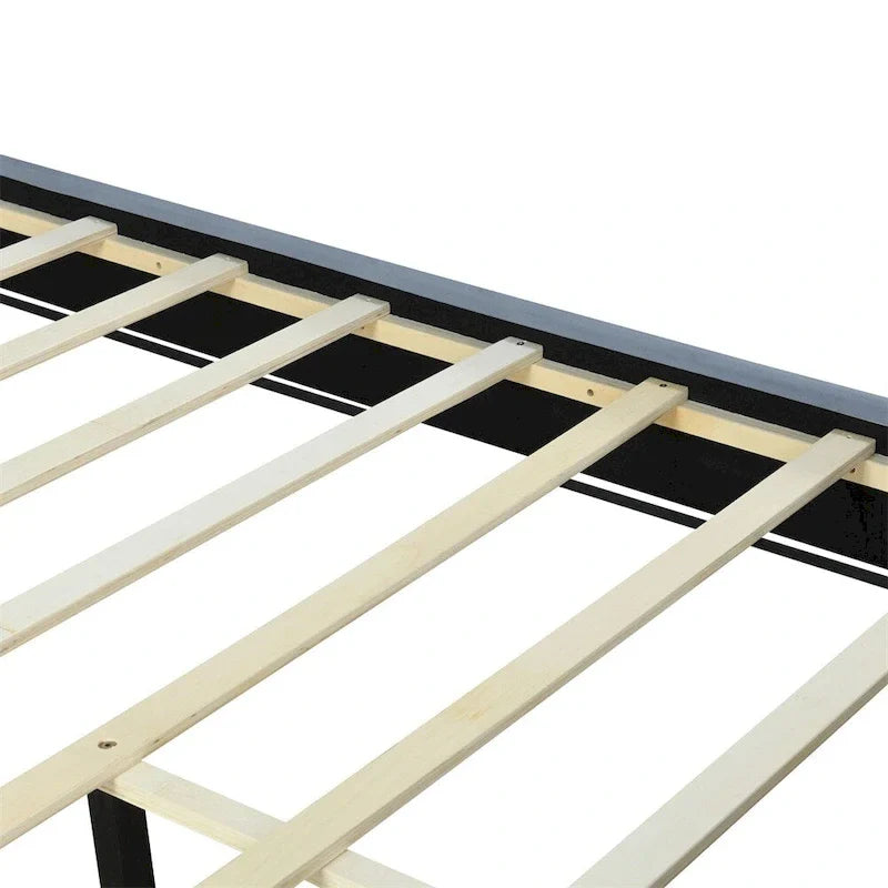 Queen Size Upholstered Platform Bed with Padded Headboard 9