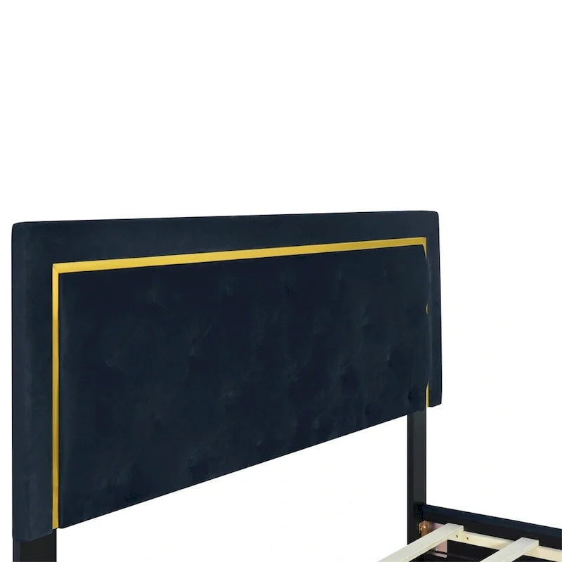 Queen Size Upholstered Platform Bed with Padded Headboard 21