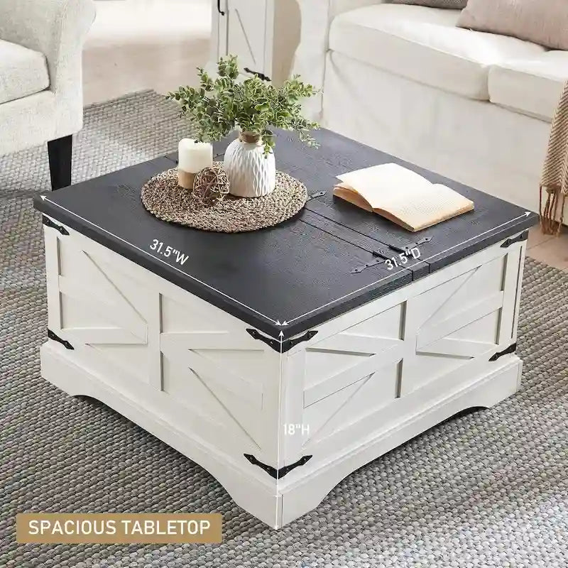 Farmhouse Lift-Top Coffee Table with Hidden Storage 5