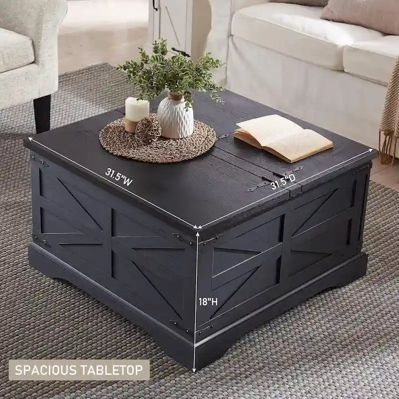 Farmhouse Lift-Top Coffee Table with Hidden Storage 20