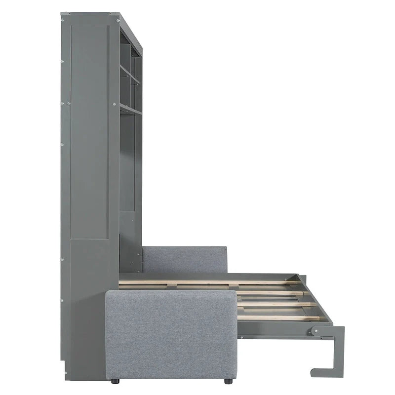 Queen Murphy Bed with Sofa - 2-in-1 Design, Storage Solutions & Dual-Piston Mechanism 4
