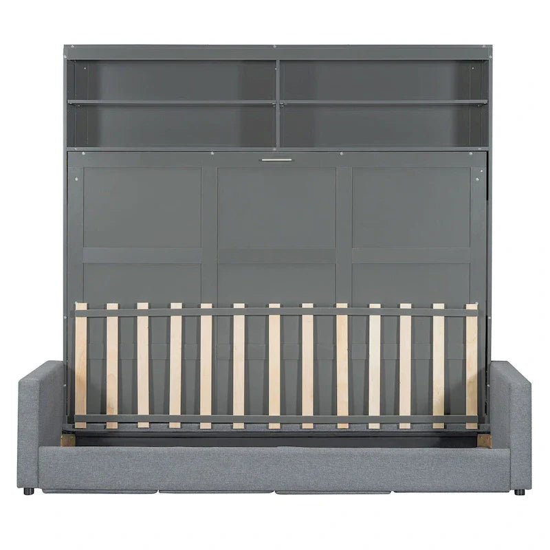 Queen Murphy Bed with Sofa - 2-in-1 Design, Storage Solutions & Dual-Piston Mechanism 5