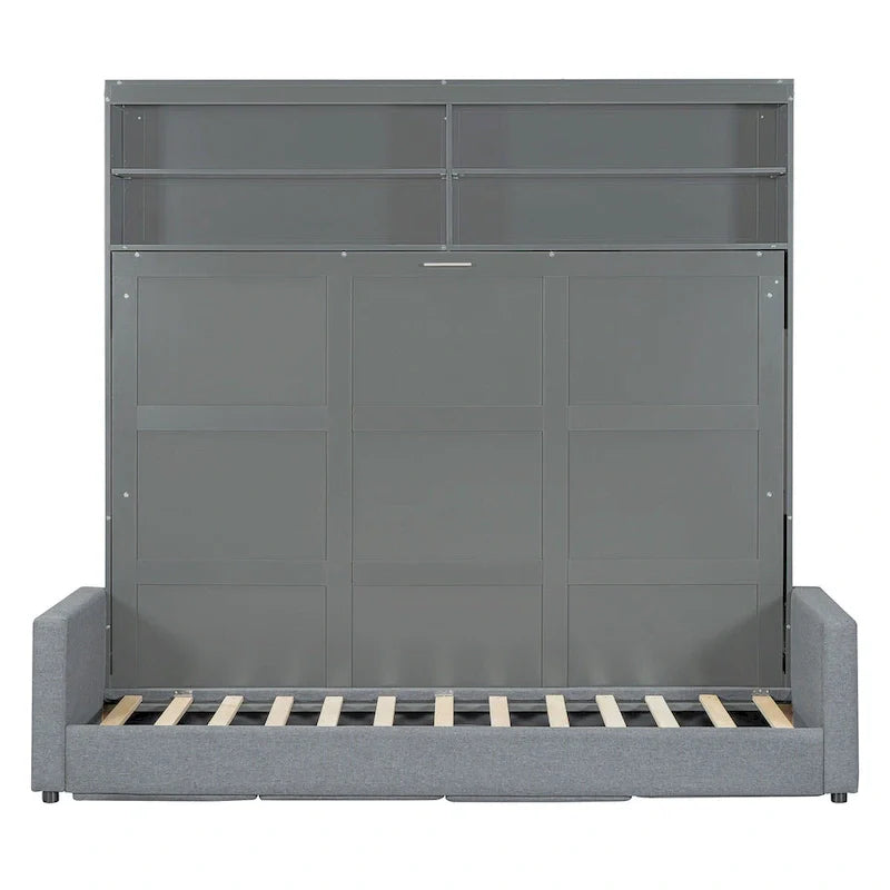 Queen Murphy Bed with Sofa - 2-in-1 Design, Storage Solutions & Dual-Piston Mechanism 6