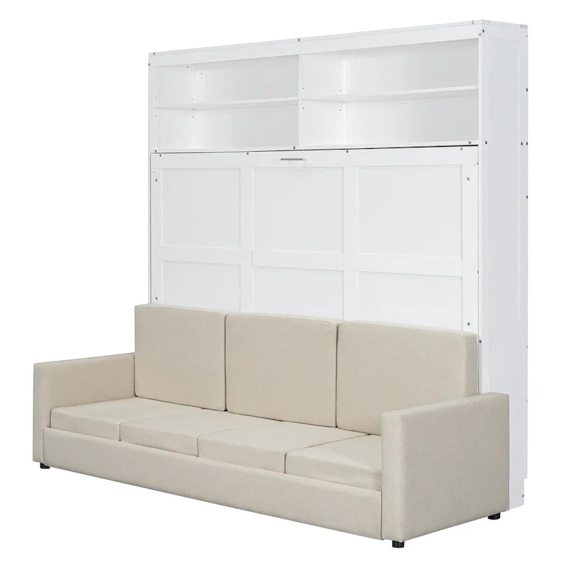 Queen Murphy Bed with Sofa - 2-in-1 Design, Storage Solutions & Dual-Piston Mechanism 14