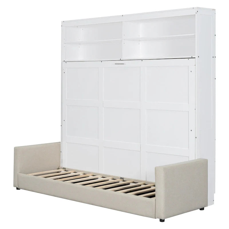 Queen Murphy Bed with Sofa - 2-in-1 Design, Storage Solutions & Dual-Piston Mechanism 17