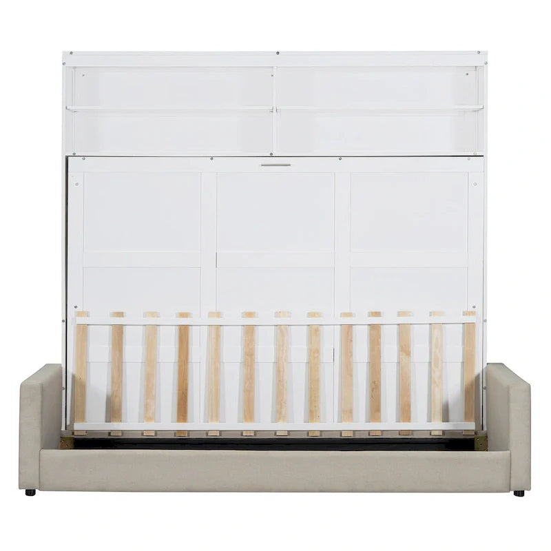 Queen Murphy Bed with Sofa - 2-in-1 Design, Storage Solutions & Dual-Piston Mechanism 19
