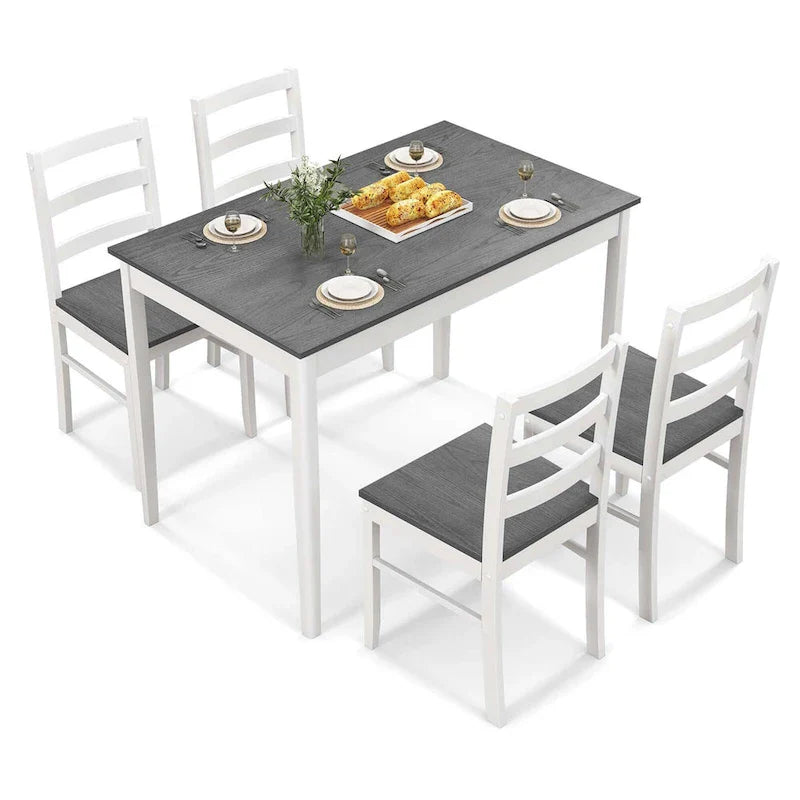 Costway 5-Piece Solid Wood Dining Set for Kitchen 21