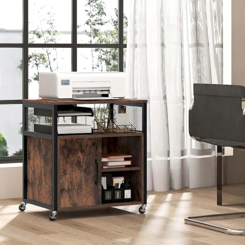 Costway Mobile File Cabinet with Charging Station & Cable - Learn More 3