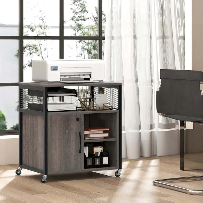 Costway Mobile File Cabinet with Charging Station & Cable - Learn More 14