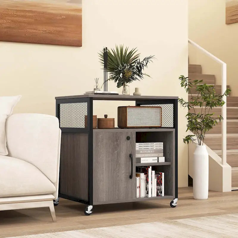 Costway Mobile File Cabinet with Charging Station & Cable - Learn More 15