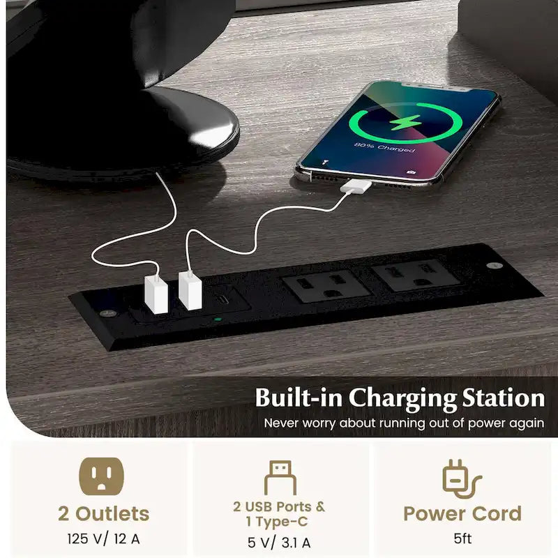 Costway Mobile File Cabinet with Charging Station & Cable - Learn More 18