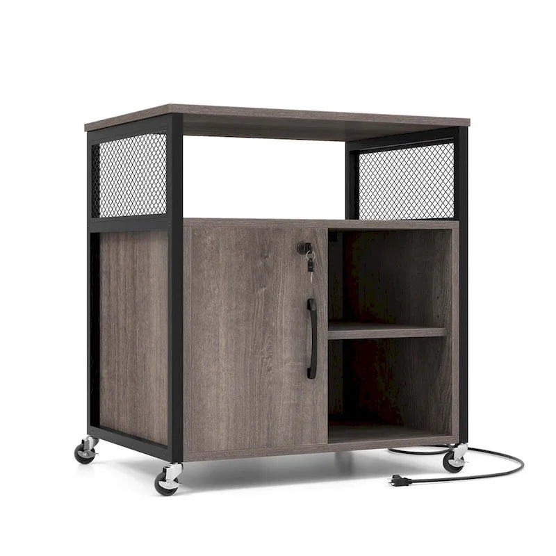 Costway Mobile File Cabinet with Charging Station & Cable - Learn More 20