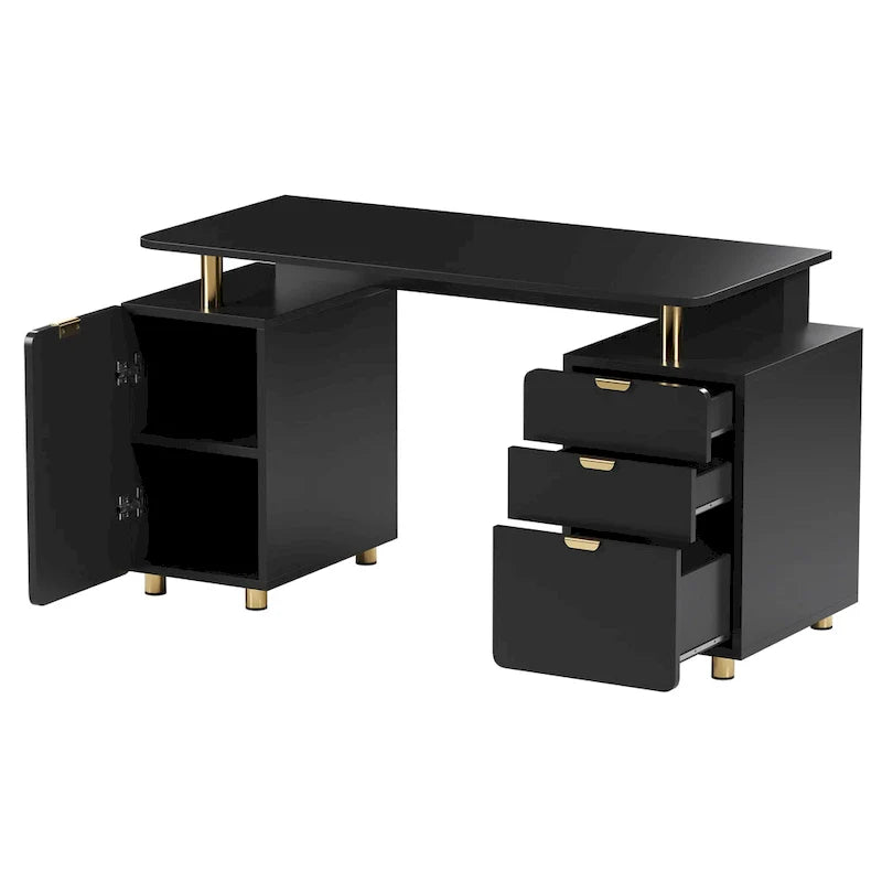 Contemporary Executive Floating Desk with 3 Drawers and Stylish Work Surface 2