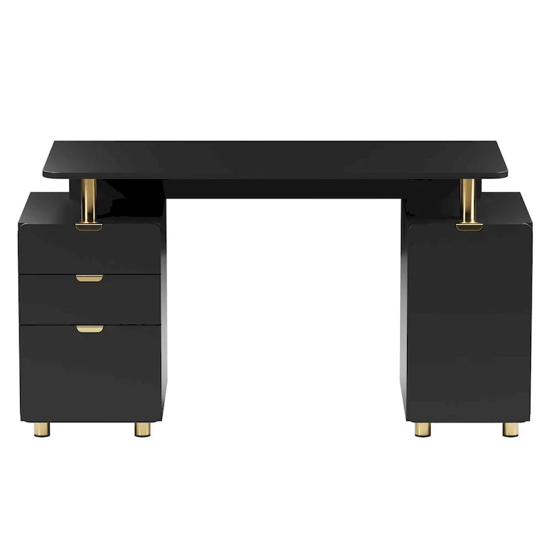 Contemporary Executive Floating Desk with 3 Drawers and Stylish Work Surface 9