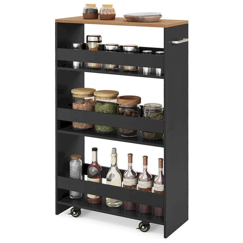 Costway 4-Tier Slim Rolling Kitchen Cart with Wheels - 8 Storage Compartments 33