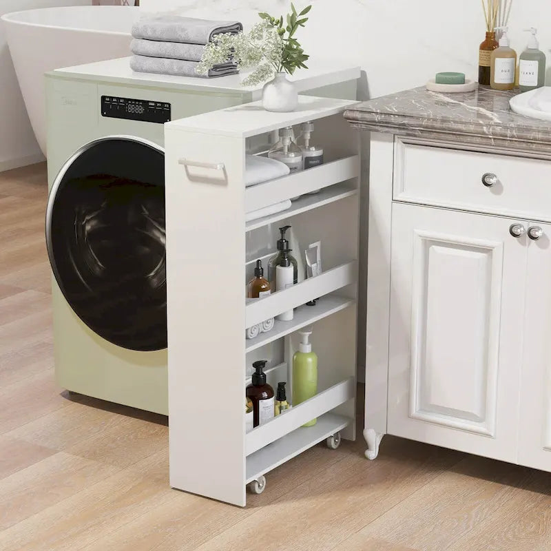 Costway 4-Tier Slim Rolling Kitchen Cart with Wheels - 8 Storage Compartments 12
