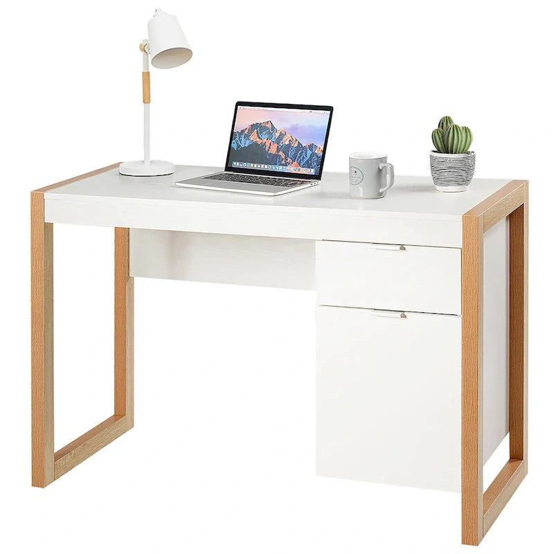 Modern Computer Desk with Drawer and Storage Cabinet 22
