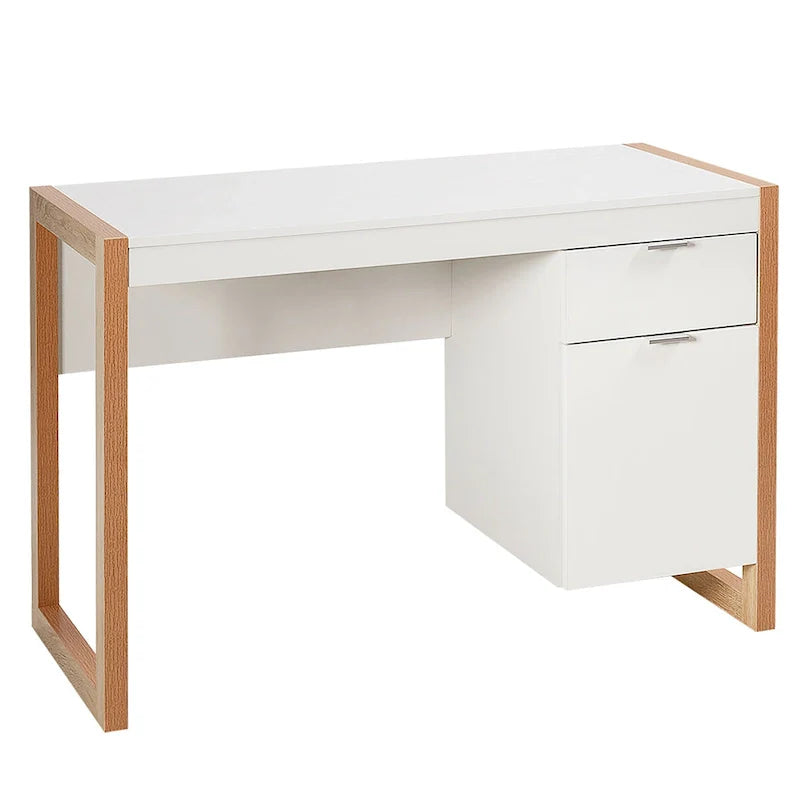Costway Computer Desk with Storage Cabinet and Pull-Out Drawer - Sturdy Design 12