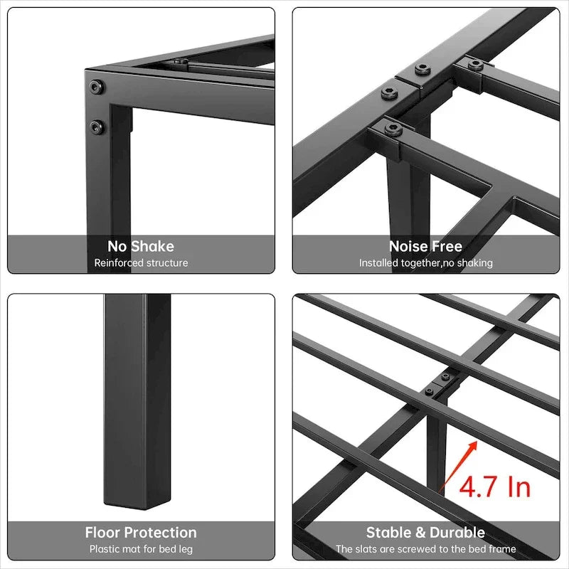 Sturdy Metal Platform Bed Frame - No Box Spring Required 34