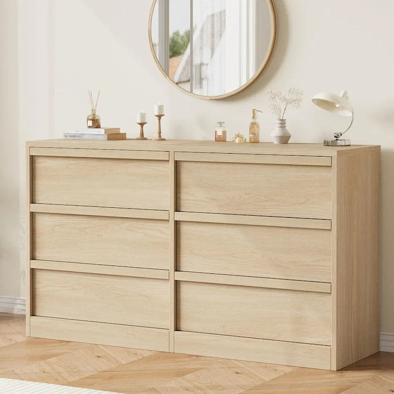 Modern 6-Drawer Bedroom Dresser - Stylish Storage Organizer Chest 16