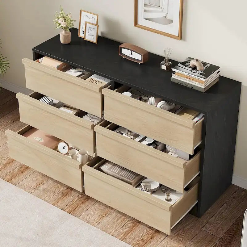 Modern 6-Drawer Bedroom Dresser - Stylish Storage Organizer Chest 3