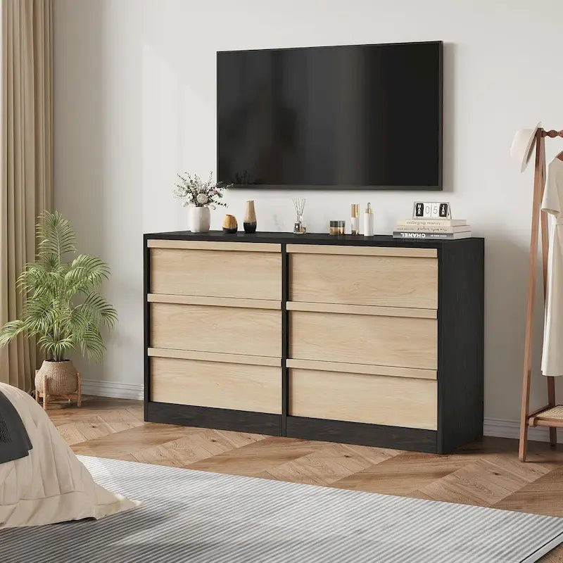 Modern 6-Drawer Bedroom Dresser - Stylish Storage Organizer Chest 4