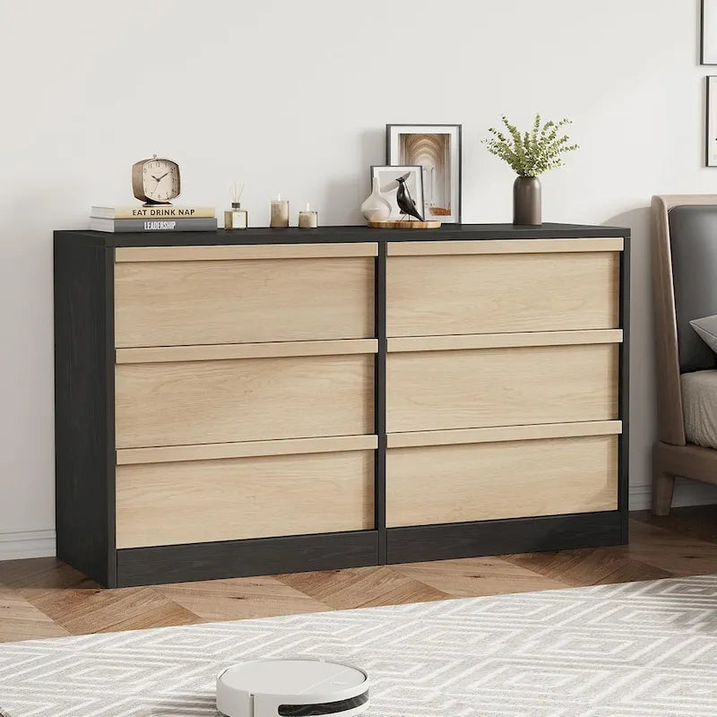 Modern 6-Drawer Bedroom Dresser - Stylish Storage Organizer Chest 5